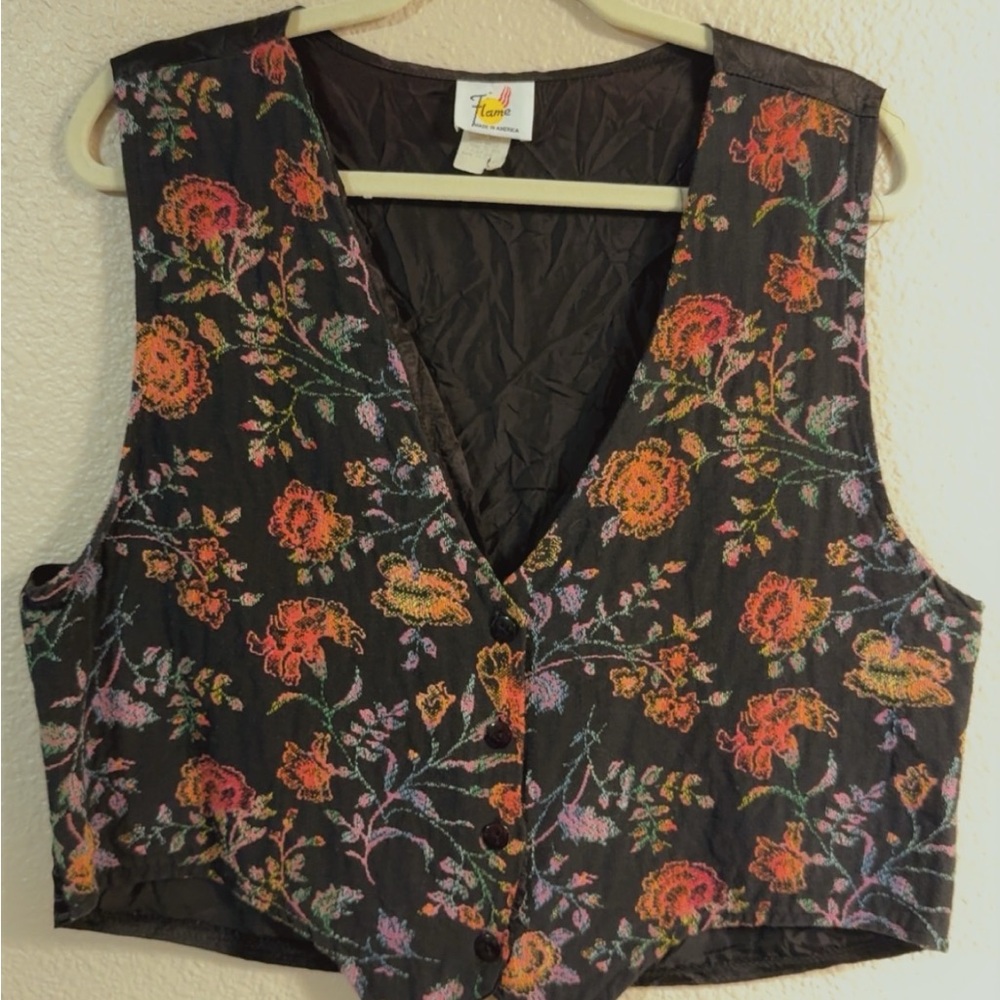 Tantrums Black Floral Embroidered Women's Vest
